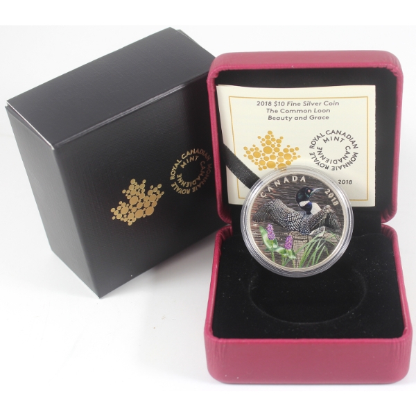 2018 $10 Beauty and Grace - The Common Loon 23.17g .9999 Fine Silver (Tax Exempt)