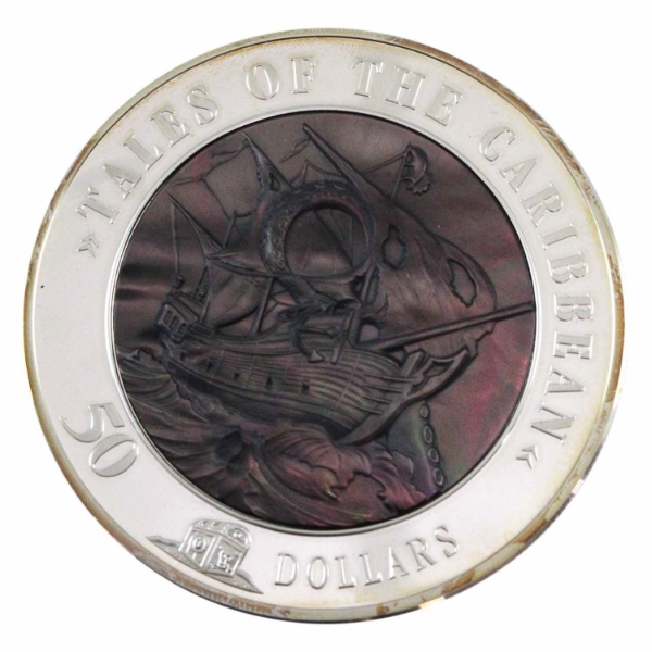 Cook Islands 2008 $50 Tales of the Caribbean Fine Silver Coin (Tax Exempt)