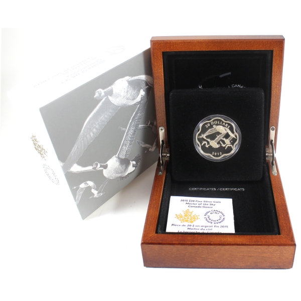 2015 $20 Master of the Sky- Canada Goose 26.51g .9999 Fine Silver (Tax Exempt)