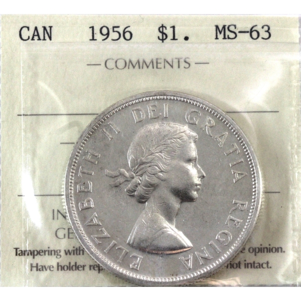 Silver $1 1956 ICCS MS63