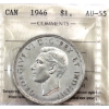 Image 1 : Silver $1 1946 ICCS AU55