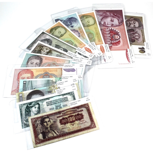 Group of 13x Yugoslavia Banknotes Various Grades and Denomination. Dated between 1955-2000. 13pcs