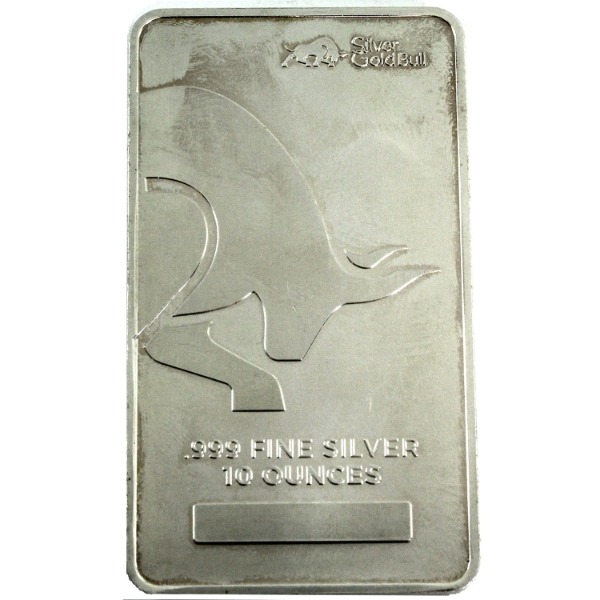 10oz Silver GoldBull .999 Fine Silver Bar (Tax Exempt)