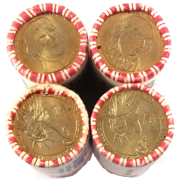 4x USA Presidential Dollar Original Rolls of 25pcs. 4 Rolls.