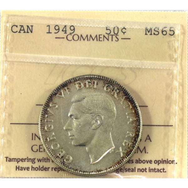 50-cent 1949 ICCS MS65