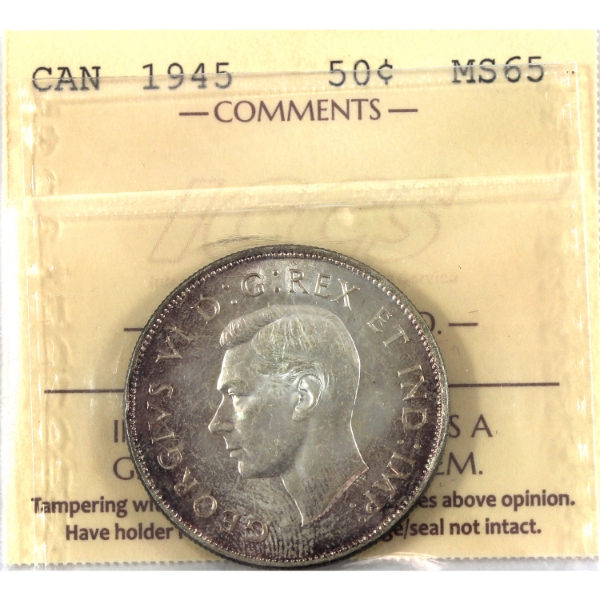 50-cent 1945 ICCS MS65