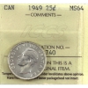 Image 1 : 25-cent 1949 ICCS MS64