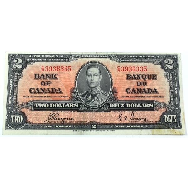BC-22c 1937 $2 EF Coyne-Towers SN: C/R3936335