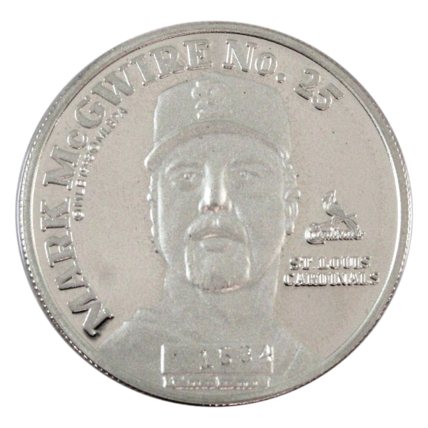 1oz Enviromint Mark McGwire: Most Homeruns in a Season Fine Silver Medallion (Tax Exempt)