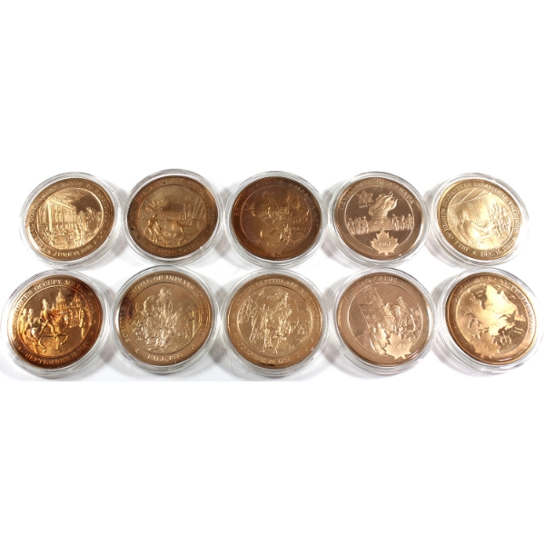 Group Lot of Historical Medals 1.2oz-Bronze, 44mm. 10pcs