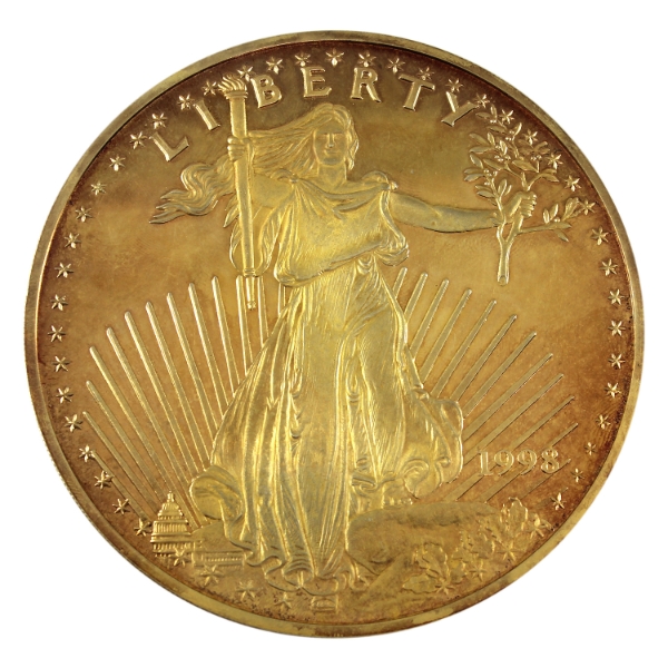 1/2 Pound Washington Mint Golden Eagle .999 Fine Silver 24K Gold Plated Coin (Tax Exempt)
