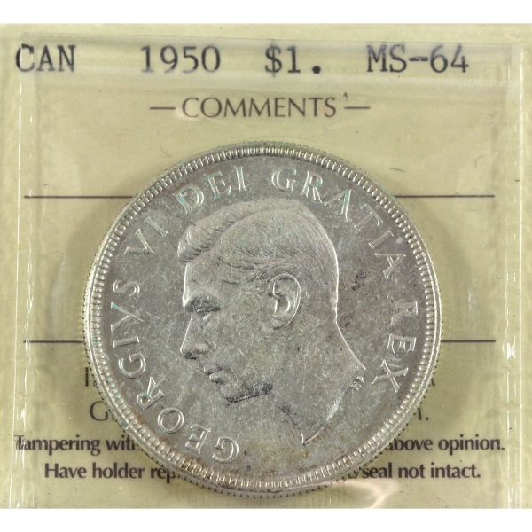 Silver $1 1950 SWL ICCS MS64