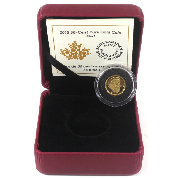 2015 50-cent Owl 1/25oz .9999 Pure Gold Coin (Tax Exempt)