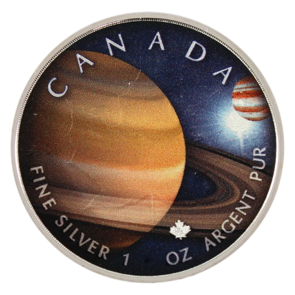 1oz 2022 $5 SML Our Solar System - Saturn .9999 Fine Silver Colourized Coin (Tax Exempt)