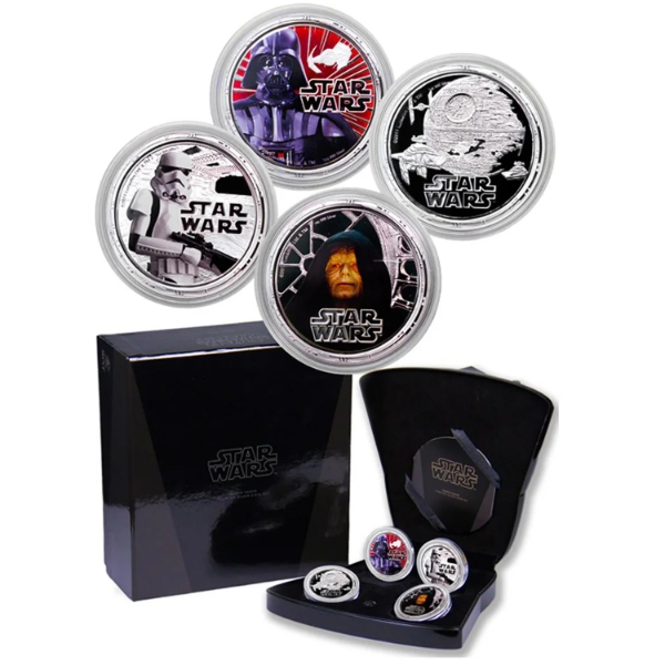 Niue 2011 $2 Darth Vader 1oz .999 Fine 4-Coin Colourized Set (Tax Exempt)