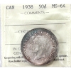 Image 1 : 50-cent 1938 ICCS MS64