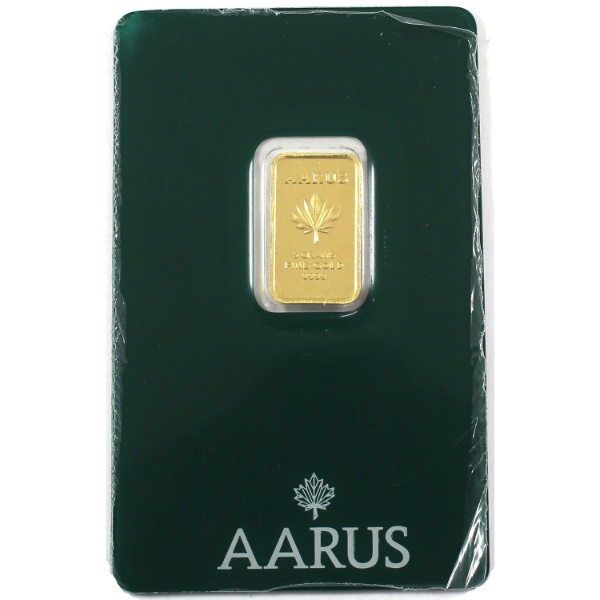 5g AARUS .9999 Fine Gold Bar in Assay Card (Tax Exempt)