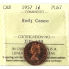 Image 1 : 1-cent 1957 ICCS PL67 Red Cameo