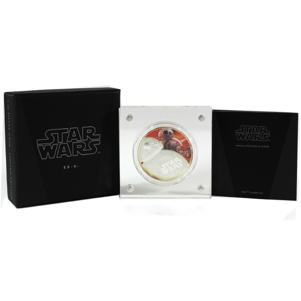 Niue Silver 2016 $2 Star Wars BB-8 1oz .999 Fine Silver Proof Coloured Coin (Tax Exempt)