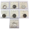 Image 1 : 25-cent 1953 Large Date, 1954, 1955, 1956, 1957, 1958 & 1959 ICCS MS64. 7pcs. 