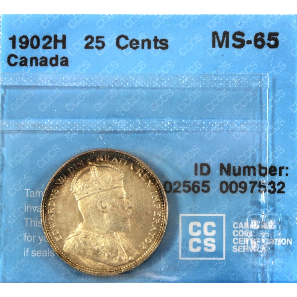 25-cent 1902H CCCS MS65