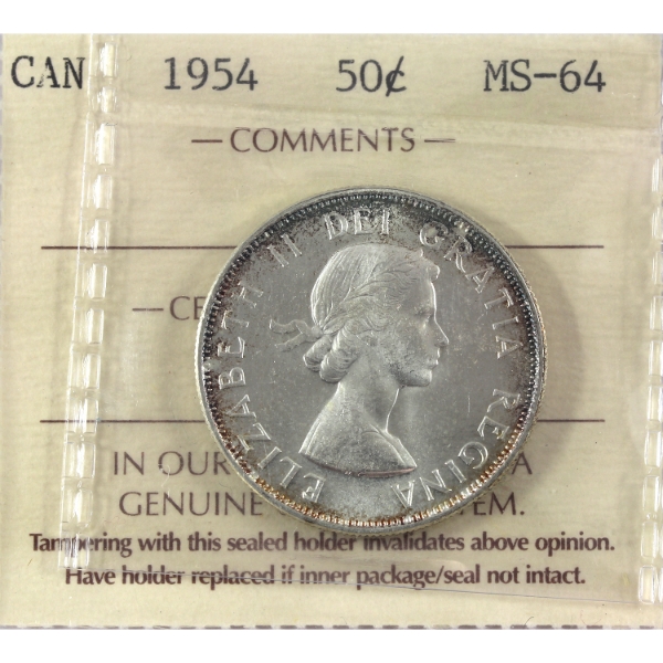 50-cent 1954 ICCS MS64