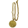 Image 2 : 1942 USA Gold Plated Walking Liberty Half Dollar Pendant with Genuine Diamond on 24" Chain