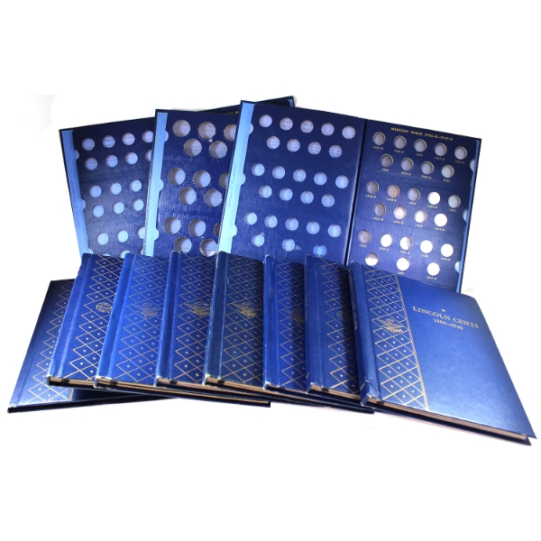 EMPTY Estate Lot of Empty Deluxe Whitman Blue Books For USA Coins. 11 Books