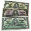 Image 1 : Group Lot of 1937 $1, $10 &  $20 Ungraded. 3pcs.