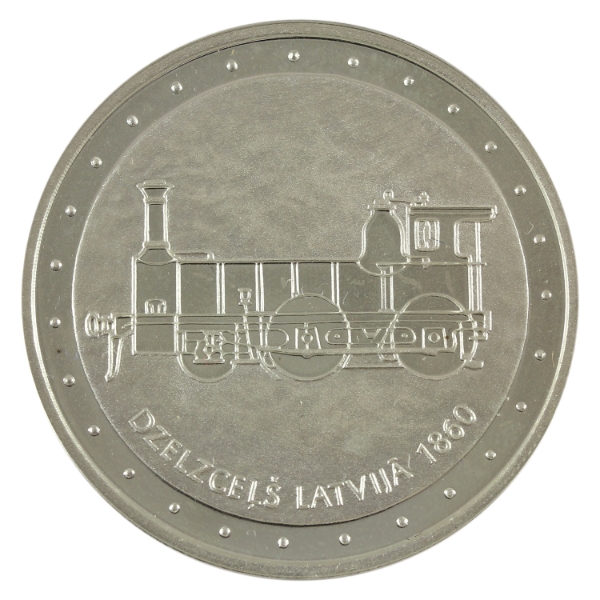 Latvia 2011 1 Lats Railway in Latvia Medallion 22g-Sterling Silver, 35mm