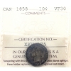 Image 1 : 10-cent 1858 ICCS VF30