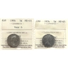 Image 1 : 5-cent 1974 & 1996 Near 6 ICCS MS65. 2pcs.