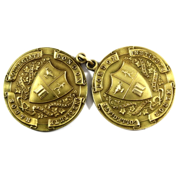 1947 & 1949 London South Collegiate Institute Academic Proficiency Gold Plated Medals. 2pcs.