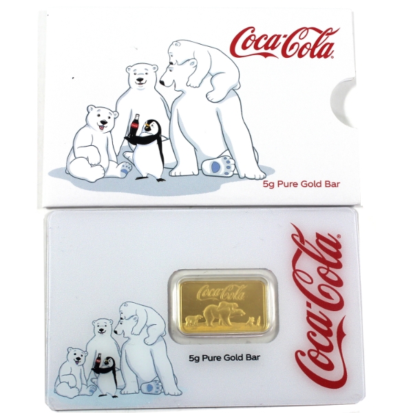 5g PAMP Coca-Cola .9999 Fine Gold Bar (Tax Exempt)