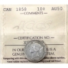 Image 1 : 10-cent 1858 ICCS AU50