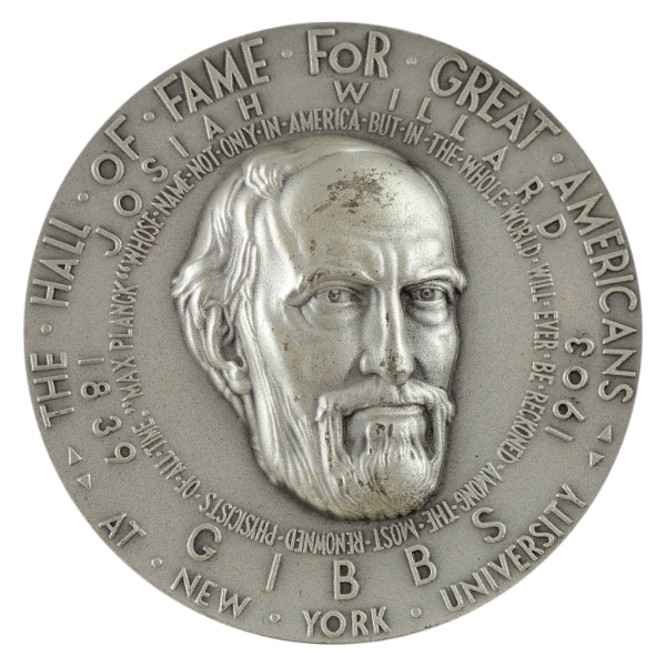 Medallic Art Co. 1964 Hall of Fame for Great Americans-Joseph Willard Gibbs Medal 56.7g-Silver, 44mm