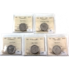Image 1 : 25-cent 2017, 2017 Stanley Cup, 2018, 2019, 2021 ICCS MS66. 5pcs. 