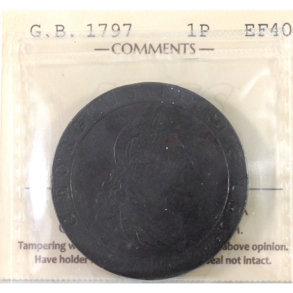 Great Britain 1797 Penny ICCS EF40
