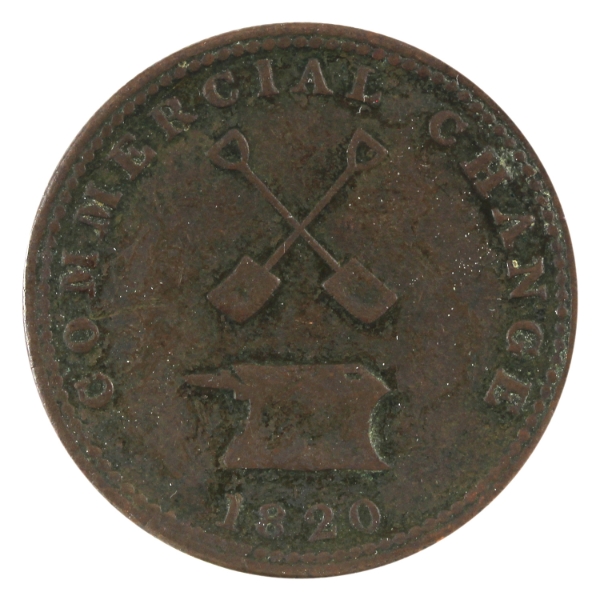 CH# UC-9A4 1820 Upper Canada Commercial Change Half Penny Token Above A