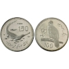 Image 1 : Pakistan 1976 100 Rupees & 150 Rupees Sterling Silver Proof Wildlife Conservation Series Coins. 2pcs