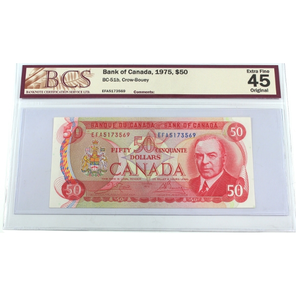 BC-51b 1975 $50 BCS EF45 Original Crow-Bouey SN: EFA5173569