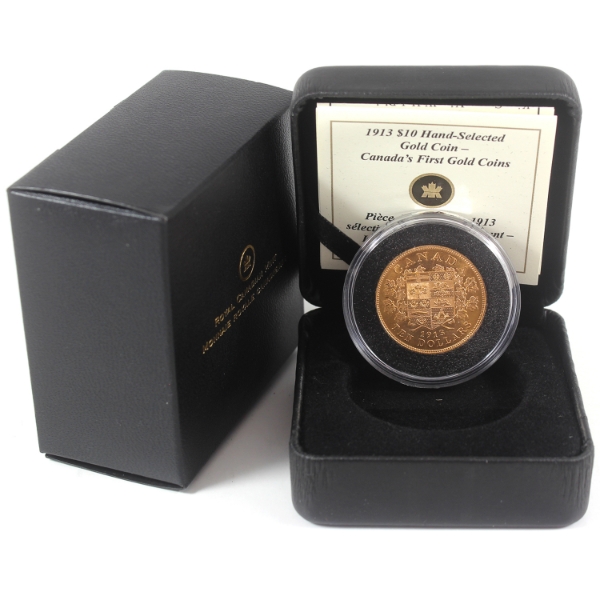 1913 Gold $10 Hand-Selected Gold Coin - Canada's First Gold Coins in RCM Packaging
