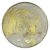 Khazakstan 2009 100 Tenge Tiger 'Panthera Tigris' Sterling Silver with Gold Plating & 2 Diamond Eyes