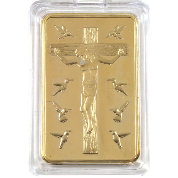 1oz Ten Commandments Gold Plated Copper Art Bar