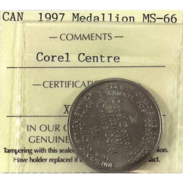 1997 25th Anni. of 1972 Canada vs. U.S.S.R Summit Hockey Series- Corel Centre Medallion ICCS MS66