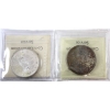 Image 2 : Silver $1 1965 LgeBds Blt5 & SmBds Ptd5 ICCS MS64. 2pcs. 