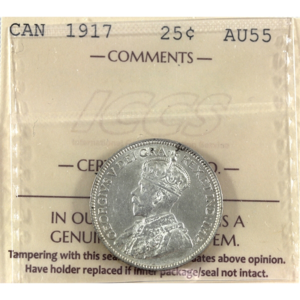 25-cent 1917 ICCS AU55