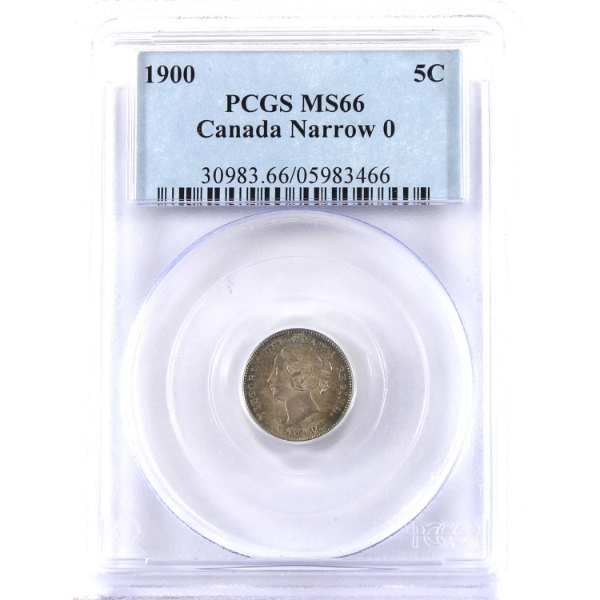 5-cent 1900 Narrow 0 PCGS MS66
