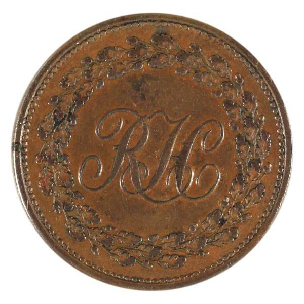 BR-990, CH# LC-5-1A1 1814 Richard Hurd Half Penny Token