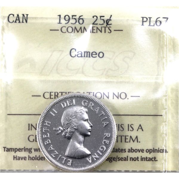 25-cent 1956 ICCS PL67 Cameo